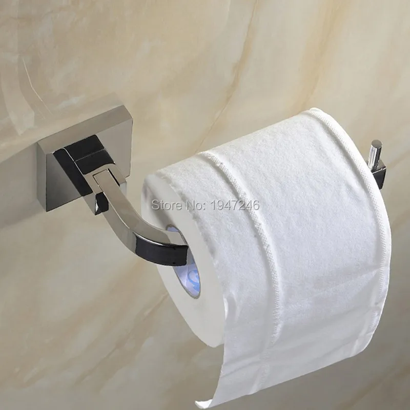 Медь для туалетной бумаги держатель рулона Настенный полированный хром