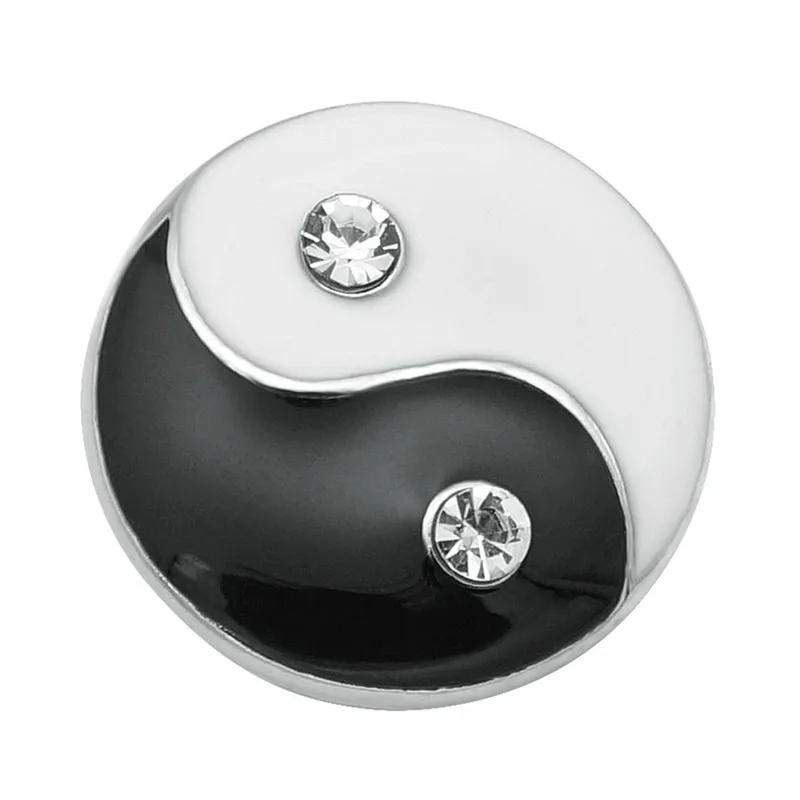 

New Beauty Round Oil Taiji bagua pattern 20mm snap buttons fit DIY 18mm snap jewelry fittings wholesale KZ3307