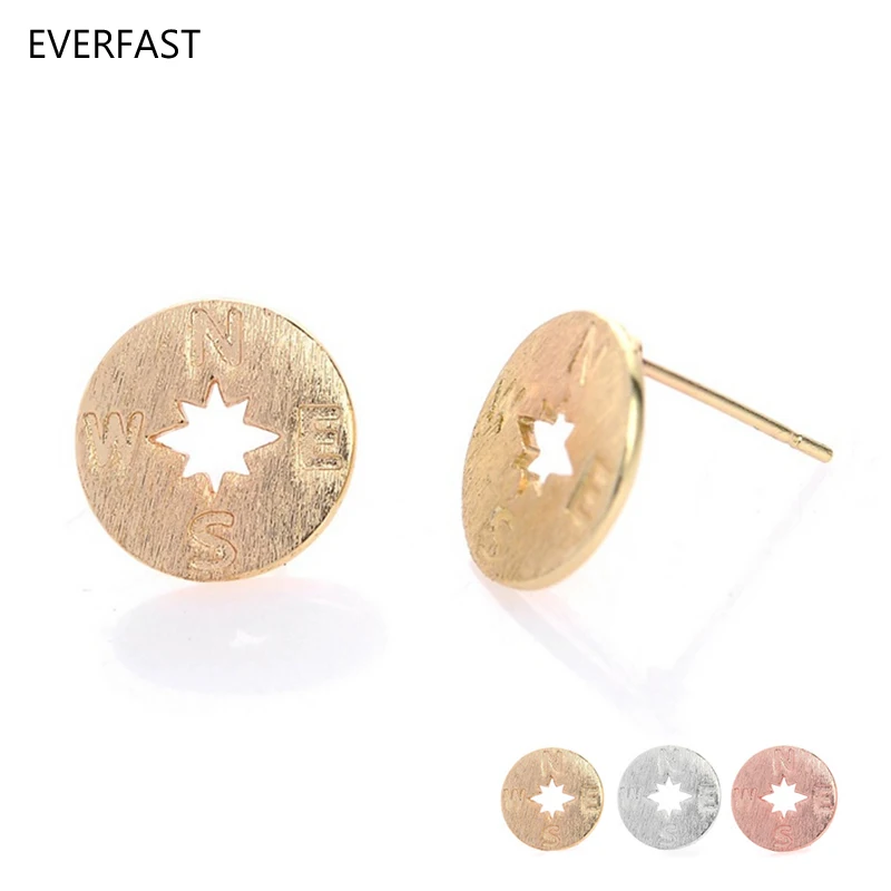 

Everfast 1Pair Cute Pirates of the Caribbean Compass Earring Funny Tool Studs Fashion Women Men Studs Jewelry