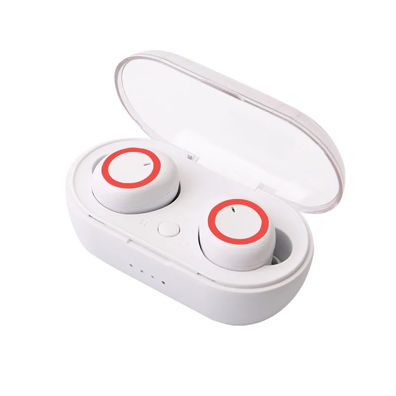 TWS Bluetooth 5,0 компактная портативная гарнитура беспроводная гарнитура бас гарнитура с микрофоном мобильный телефон гарнитура - Цвет: white