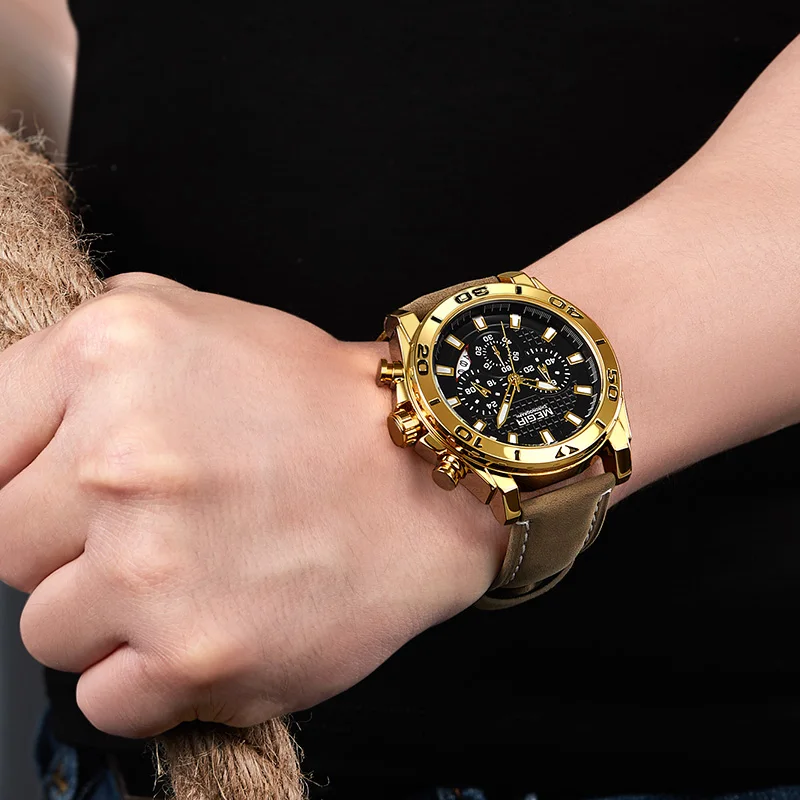 MEGIR мужские часы модные спортивные аналоговые кварцевые часы мужские топ брендовые Роскошные Водонепроницаемые часы Relogio Masculino Relojes