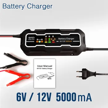 New Fully Automatic Car Battery Charger Maintainer Lead Acid Battery Charger  220V 12V6V 5A Truck Motorcycle Charger