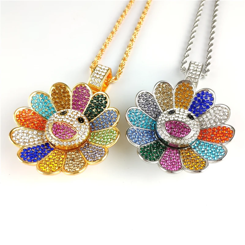 

Smiling flowers can be rotated sunflower + sunflower + smile face + sunflower sweater chain fashion temperament net red flower