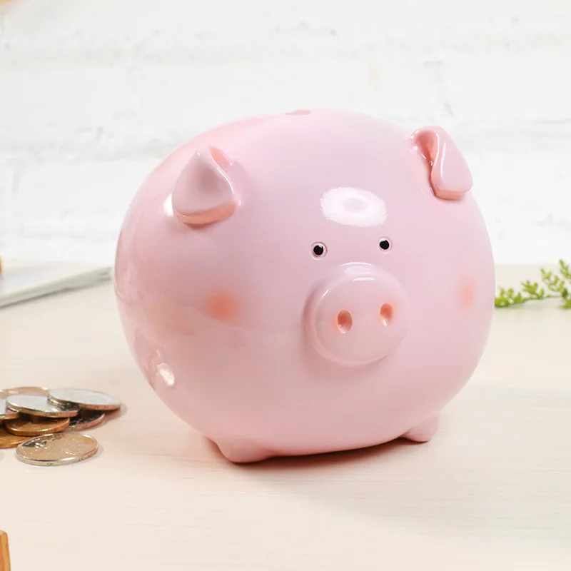 UK Large Piggy Bank Saving Coins Money Box Gift Plastic Pig Children Kids Toy 