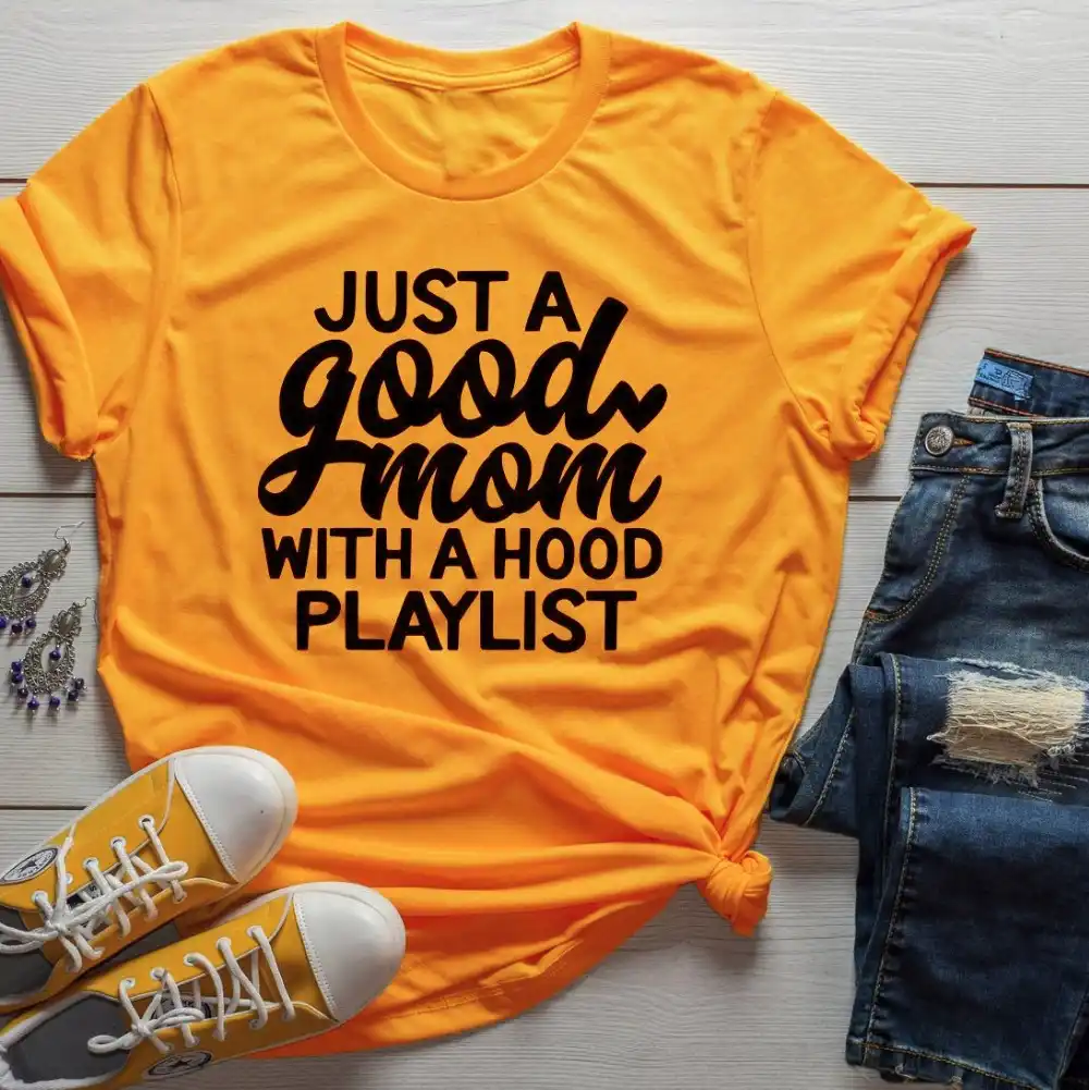 good mom with a hood playlist shirt