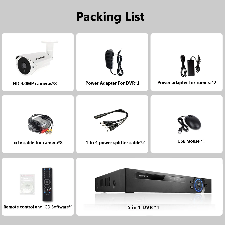 Система видеонаблюдения 4 МП 8 каналов DVR 1080P 2K|views|viewing systemview camera |