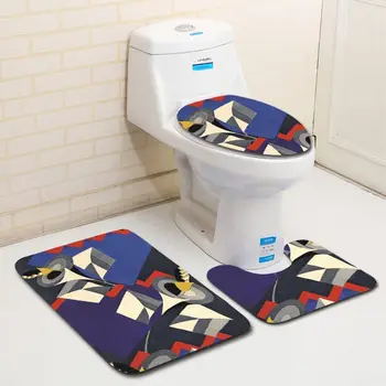 

Flannel 3Pcs Set Of Bathroom Rugs Washable Mats For Bathroom Toilet Mats Anti-slip Floor Mats Shower Carpets Bath Lid Cover Mats