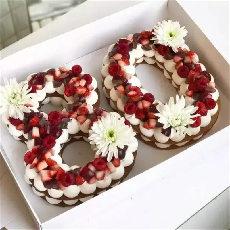 100% Food Grade Large Non-stick Silicone Jersey Number 8 Cake Mold Pan DIY Baking Tin Birthday Wedding Anniversary 8th Cake Mould2