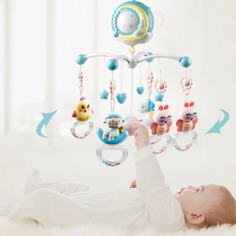  Baby Crib Mobiles Rattles Toys Bed Bell Carousel For Cots Projection Infant Babies Toy 0-12 months 