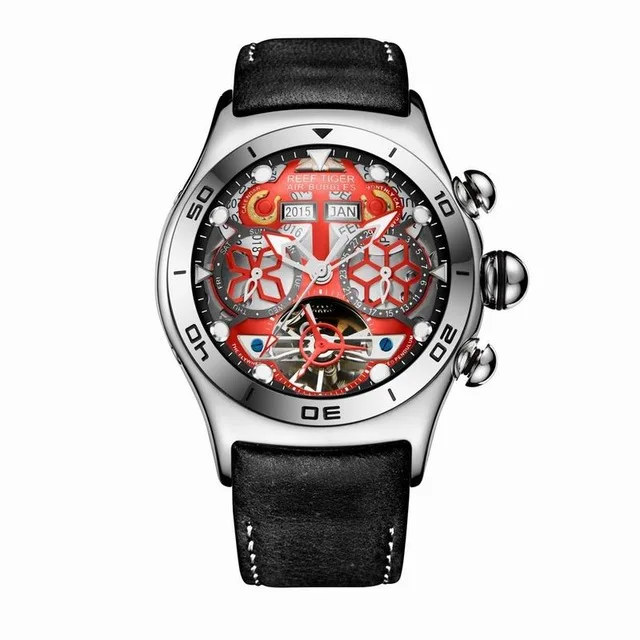 Reef Tiger Aurora Serier RGA703 мужские модные многофункциональные часы с циферблатом автоматические механические наручные часы с календарем на месяц год - Цвет: p9