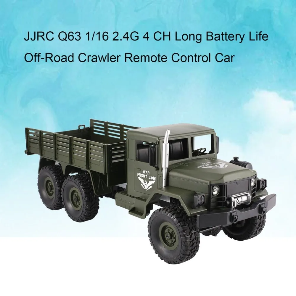 

JJRC Q62 1/16 2.4G 4WD Long Battery Life Off-Road Military Trunk Crawler Remote Control Car Kids Toys Birthday Gifts