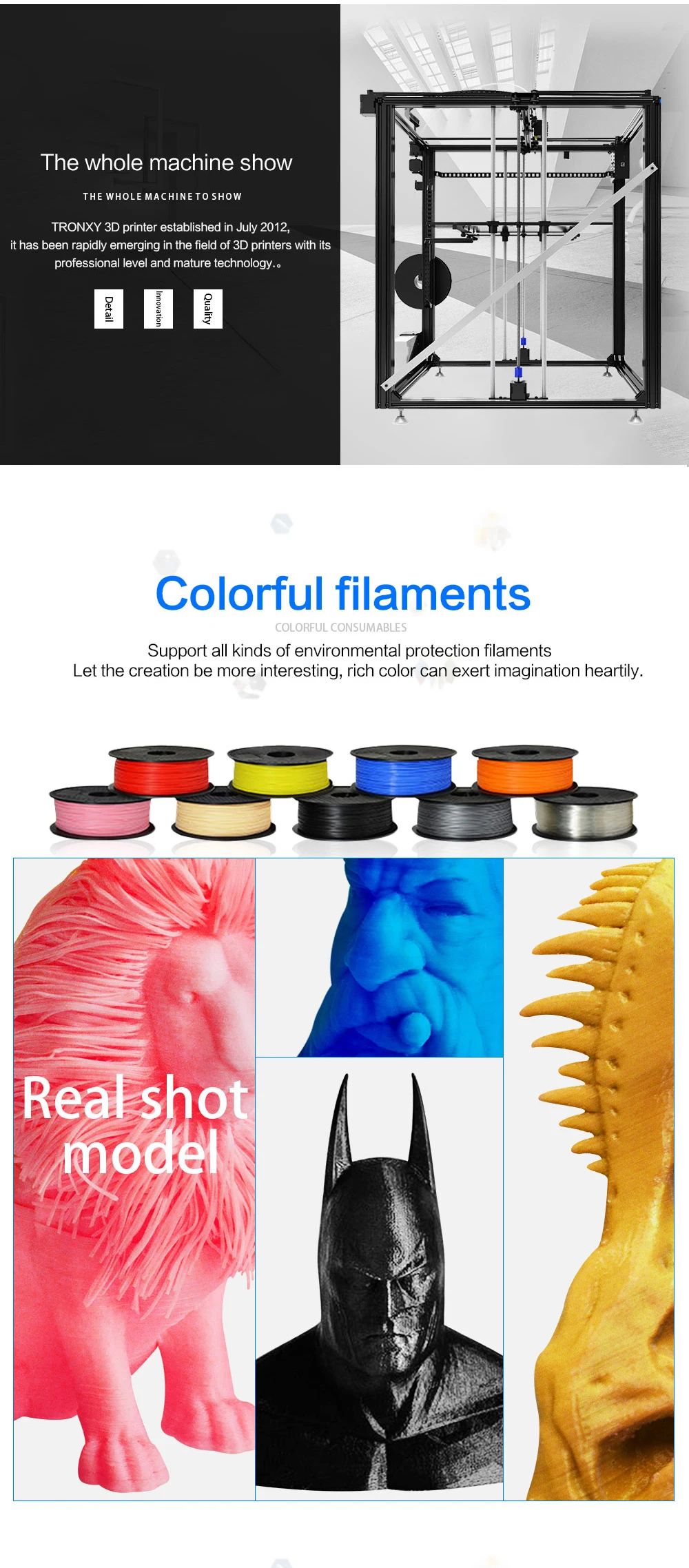 Mais novo maior impressora 3d tronxy X5ST