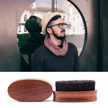 

New Brush Barber Salon Facial Beard Cleaning Appliance Shave Tool Razor Brush Black Sandalwood Handle Oval P7