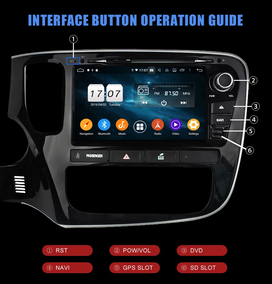 Sale KANOR 4+32G Octa Core Android 9.0 2din Car DVD Radio For Mitsubishi Outlander 2013 2014 2015 Headunit GPS Navigation Car Stereo 16
