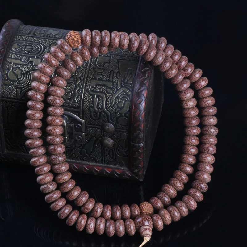 

The original manual Bodhi wood bracelets Longwen Bodhi Tibetan beads abacus ebony dragon 108 natural Bracelet