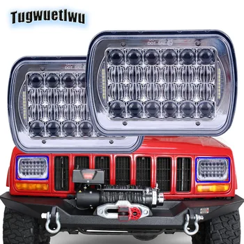 

2pcs 5x7 inch LED Headlights car light assembly universial rectangle headlight with white drl for Jeep/Trucks/Offroad Vehicles