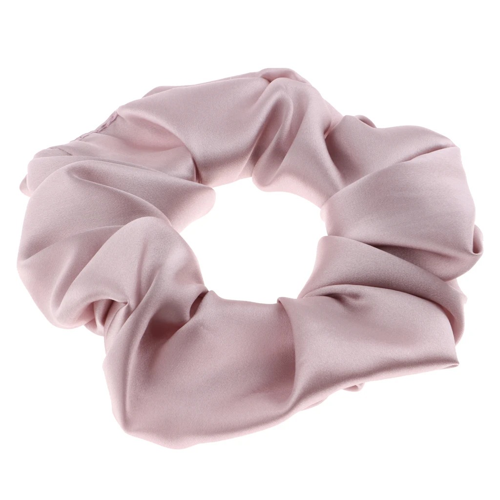 100% Silk Hair Scrunchies Elastic Hair Band Soft Bobble Hair Tie Ponytail Holder Hair Accessory for Women Ladies Girls