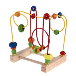 Деревянный Бусины лабиринт игрушки обучения Развивающие мини вокруг шарика Провода лабиринт, горки игрушка-головоломка для детей