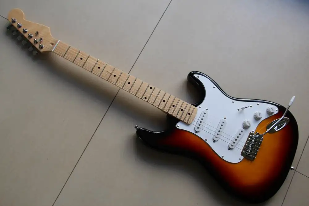 

Free Shipping STR model electric guitar top quality Guitarra electrica in Sunburst 121108