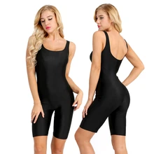 Женское стрейчевое обтягивающее Спортивное трико без рукавов, гимнастическое бикини, балетный костюм, гимнастическое трико, танцевальная одежда для взрослых