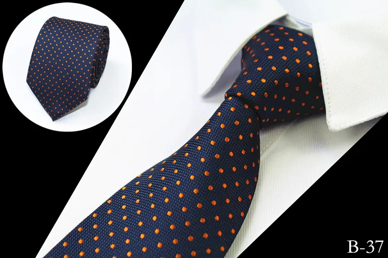 Ricnais модный мужской галстук шелк жаккард Тканые Галстуки для мужчин 7 см Полосатые Галстуки мужской галстук для шеи Свадебная деловая вечеринка - Цвет: B37