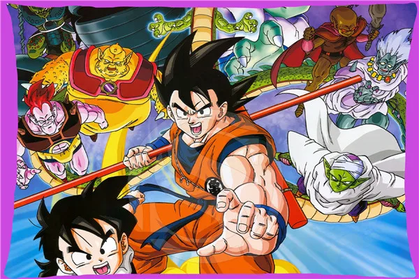 F11 Лидер продаж Dragon Ball Z пользовательские прямоугольные наволочки Подушка на молнии чехлы размер 50x75 см(две стороны - Цвет: Черный
