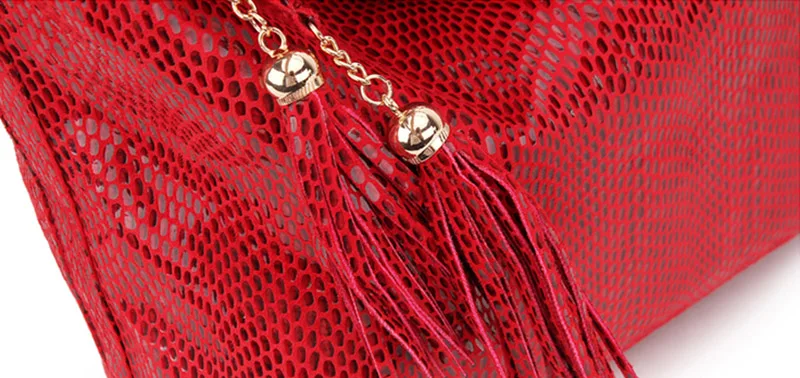 Women Snake Leather Shoulder Bag Female Serpentine Pattern Hobos Bags Tassel Big Handbag Luxury Designer Ladies Tote SS0309 (3)