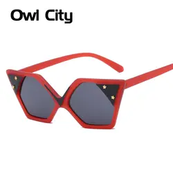 Сова город кошачий глаз Для женщин солнцезащитные очки Брендовая дизайнерская обувь квадратный Винтаж женские очки ретро солнцезащитных