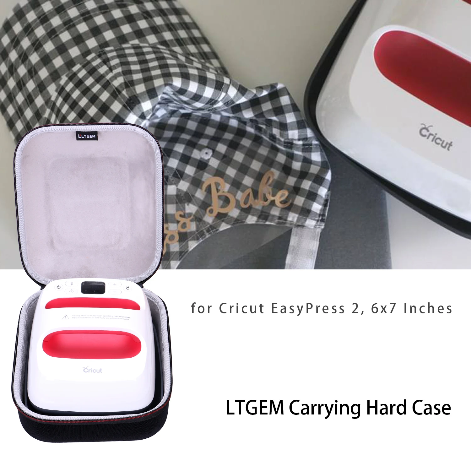 LTGEM EVA противоударный переносной Жесткий футляр для Cricut EasyPress 2, 6x7 дюймов