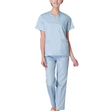 С коротким рукавом униформа медсестры скрабы медицинская форма Женская дышащая рабочая одежда для стоматологической клиники Хирургическая Одежда, больница