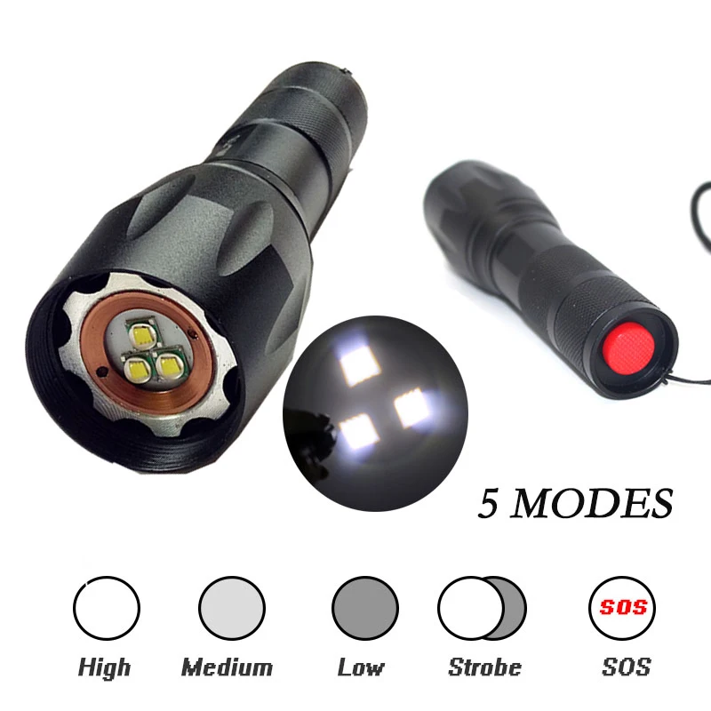 

Litwod A103Z20 XM-L T6 10000LM Aluminum Waterproof Zoomable LED Flashlight actical Torch t for 18650 Rechargeable Battery or AAA