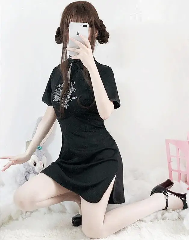 Китайский стиль винтажное повседневное улучшенное Hanfu короткое cheongsam с вышивкой