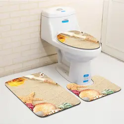 3D Морская звезда Ванная комната коврик для ванной крышка для унитаза Ванная комната ковер Rugs украшения дома булыжники Набор ковриков для