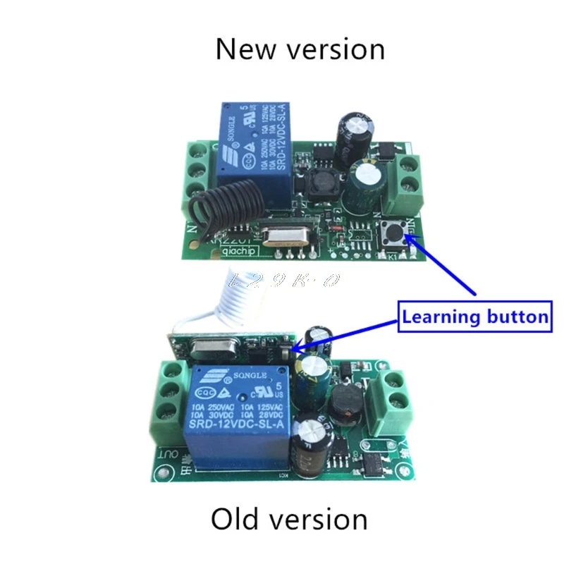 

AC 220V 1CH RF 433MHz Wireless Remote Control Switch Module Learning Code Relay