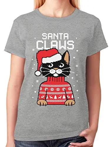 Unusual T Shirts Crew Neck Short Sleeve Christmas Womens