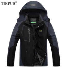 TIEPUS, зимняя мужская куртка, плюс бархат, толстая, ветрозащитная, теплая, для путешествий, Мужская ветровка с капюшоном, Мужское пальто, плюс размер L~ 4XL, 5XL