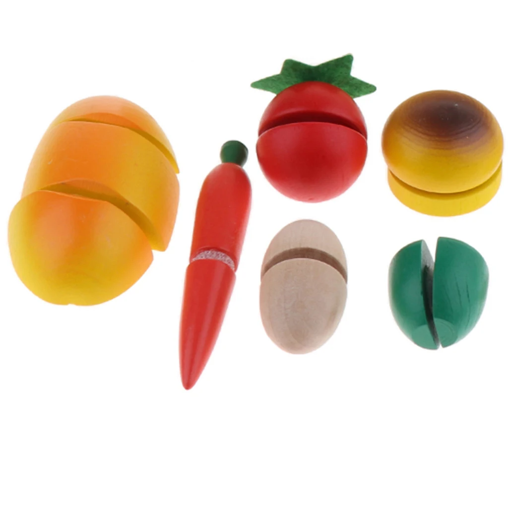 Wooden Children Simulation Cut Fruit and Vegetables Cooking Toys For Kids Education Montessori Gifts
