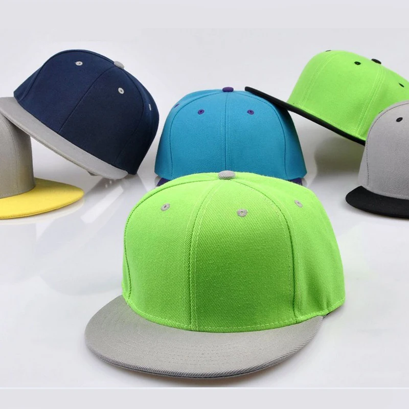 Snapback кепки S Классический 2 тона простой кнопки сзади шапки для мужчин женщин плоские винтажные шляпы пустой Flatbill Бейсбол Hat опт