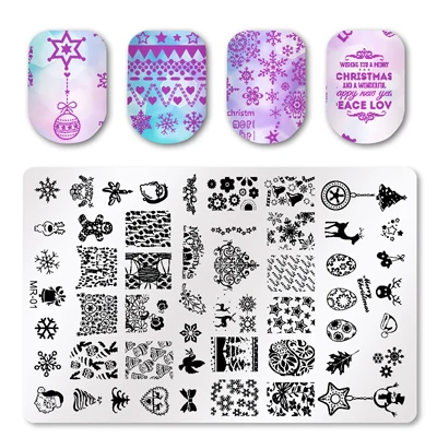 1 шт Рождественская пластина для стемпинга для нейл-арта фестиваль год трафарет для ногтей шаблон для ногтей пластина для украшения ногтей DIY - Цвет: 1