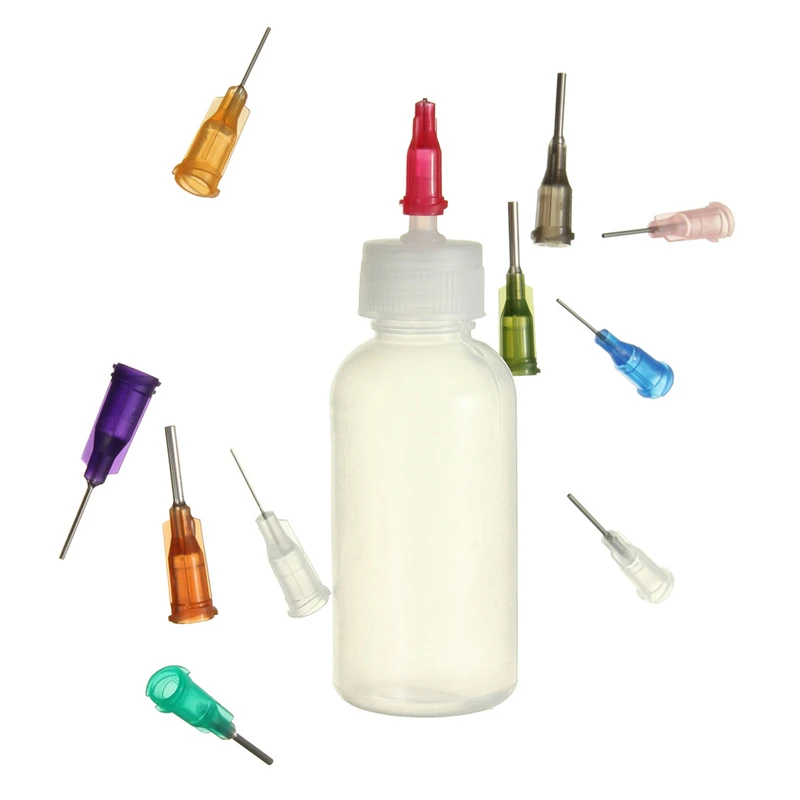 Wholesale Price 50ml Empty E-liquid Plastic Rosin Flux Alcohol Bottle for Dispenser Rosin Solder Flux Paste +330 Needles