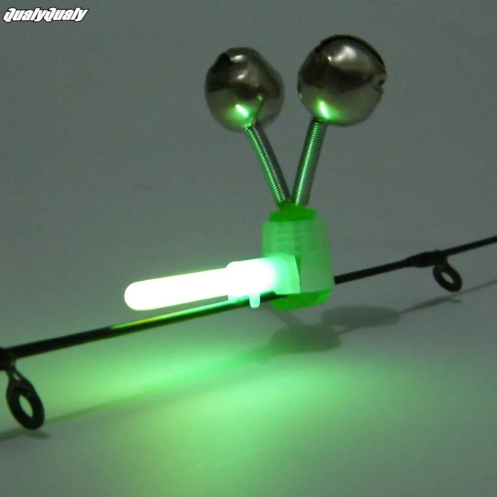 

10 Pcs Fish Bell Twin Bells+10 Pcs (2bags) Glow Sticks luminous Night Fishing Twin Bells Fish Alert Alarm Clip On Fishing Rod