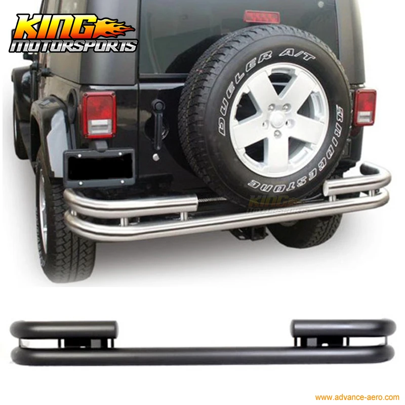 

Fit 76-06 Jeep Wrangler CJ TJ YJ Rear Bumper Guard Powder Coated Stainless Steel