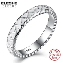 ELESHE 925 пробы Серебряное кольцо с белой эмалью «любовь навсегда» сердце кольцо на палец для женщин Свадебное Обручальное ювелирное изделие подарок