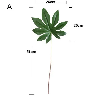 1 шт. реального касания Искусственный черепаха назад Листья Имитация зеленого растения лист свадебное украшение цветы для дома, сада аксессуары - Цвет: A