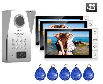 

XinSiLu TFT LCD Color 9"Video Door Phone Doorbell w/t SD Card Slot IR Intercom Home Security System HD FRID Panel Camera 1V3