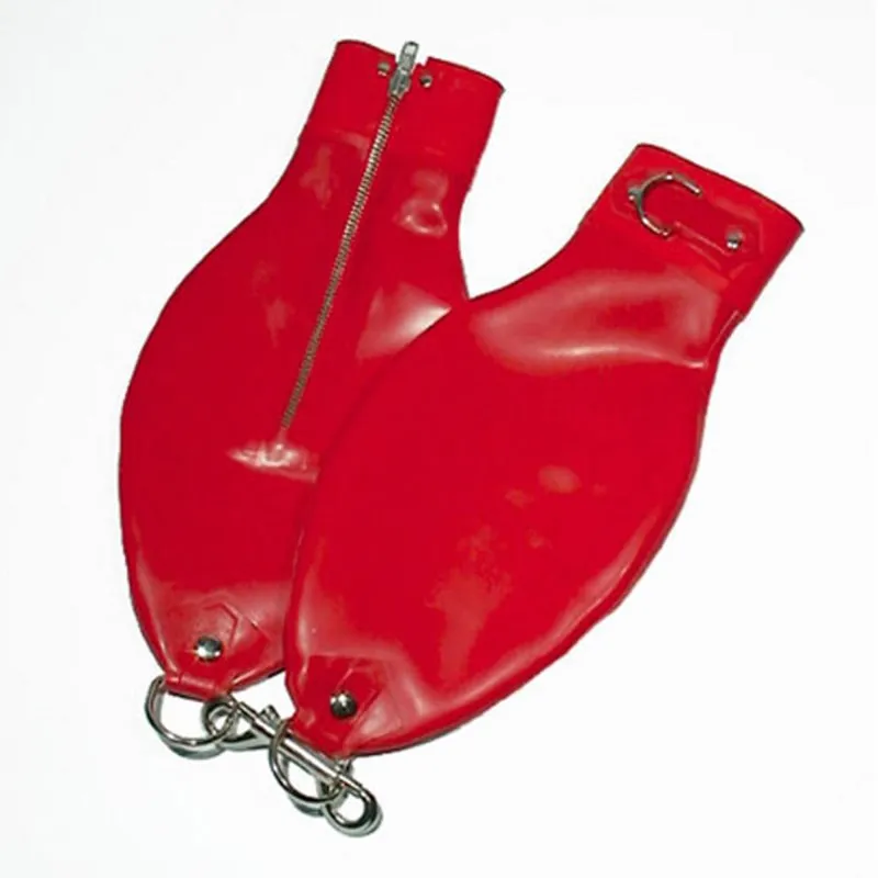 

Later Rubber Pure High Quality Gloves Zipper Wetlook Red Comfortable Rubber Disposable Special Material Pair Size XXS-XXL