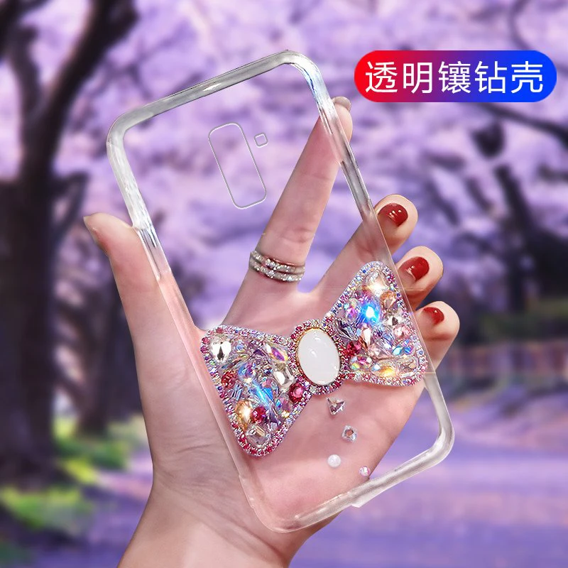 Для samsung A6PLUS 2018 роскошный блестящий чехол для мобильного телефона с бантом