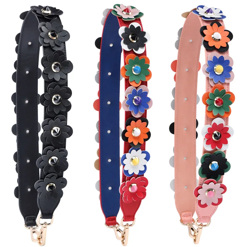 Straps For Bags Handbag Belt Flower Leather Strap Shoulder Bag Straps For Bags Handbag Belt Flower Leather Strap Shoulder Bag Replacement Accessories Parts In From