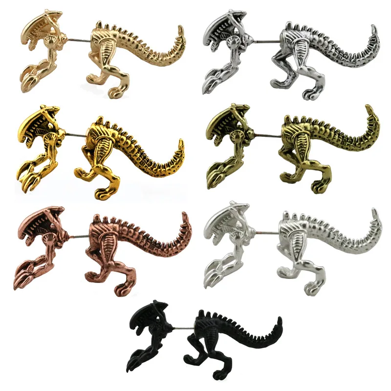 

Europe and the United States creative fashion jewelry retro earrings black dinosaur earrings ladies men's Halloween gift earring
