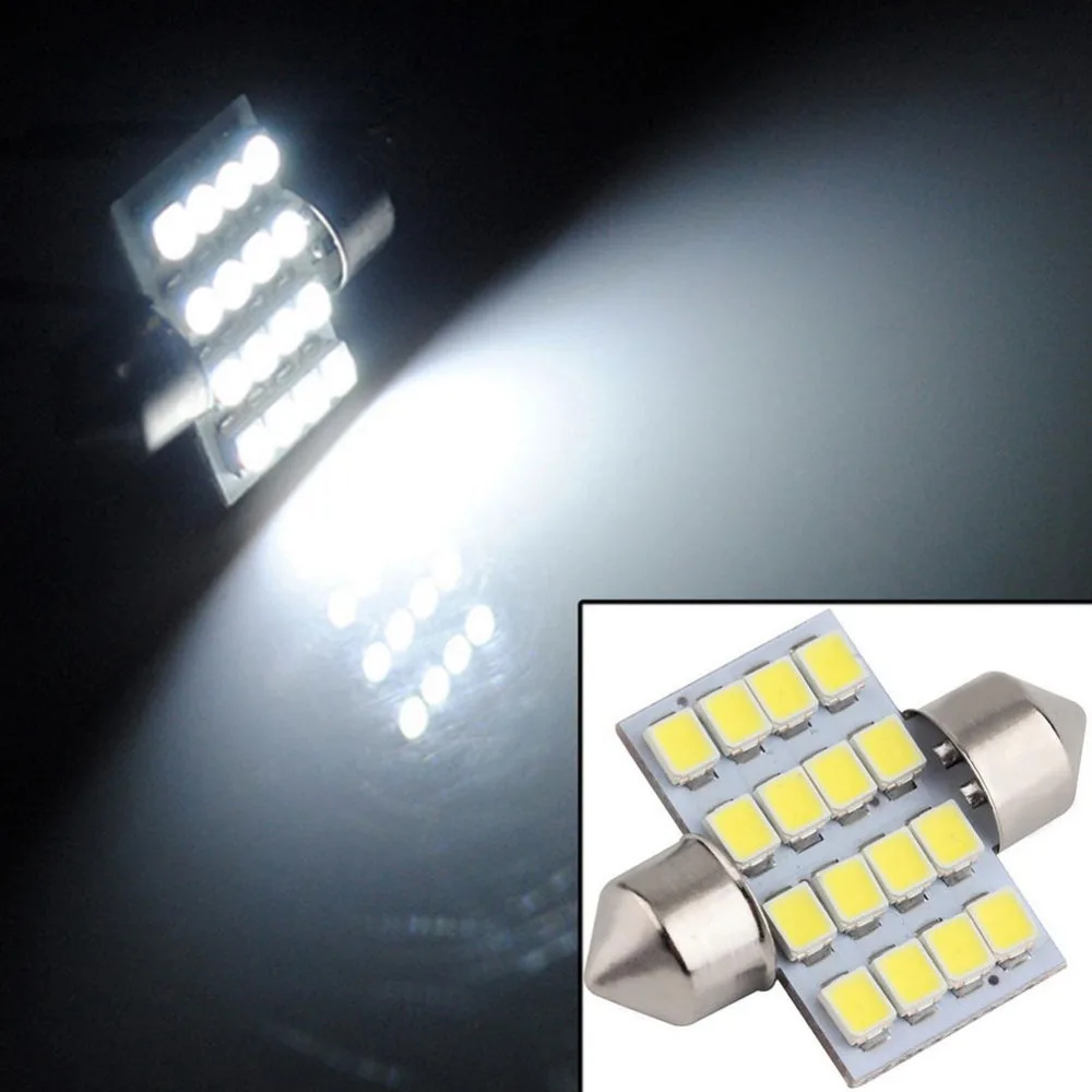 1 шт. 31 мм 16SMD 1210 низкое энергопотребление высокая мощность ультра длительный срок службы авто Светодиодная лампа внутреннего освещения номерного знака купольный светильник#270485